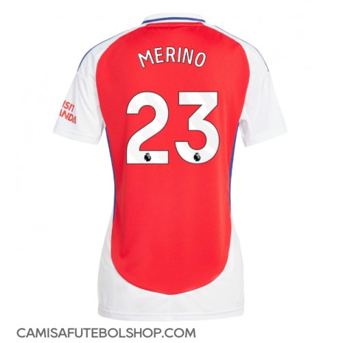 Camisa de time de futebol Arsenal Mikel Merino #23 Replicas 1º Equipamento Feminina 2024-25 Manga Curta